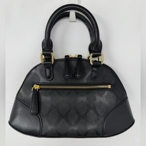 Vera Bradley Leather Mini Angled Bowler Top Handle Bag Black